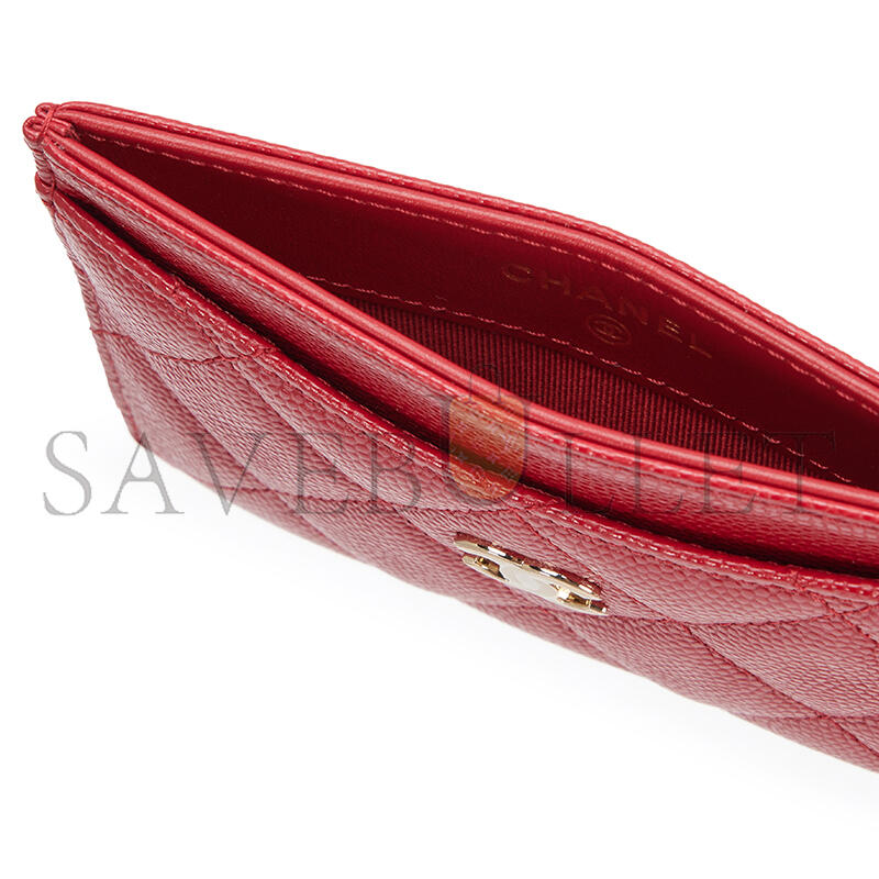 CHANEL CAVIAR QUILTED CARD HOLDER RED AP0213 (11*7*0.5cm)